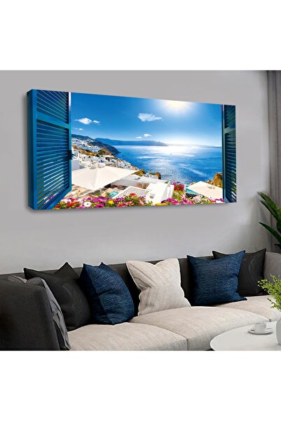 Zevahir Mobilya Dekorasyon 120 X 60 cm Kanvas Pencere Manzara Tablo