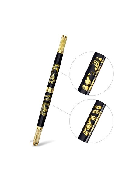 BİOMASER Siyah Çift Uçlu Microblading Uygulama Kalemi - Ejder Tipi