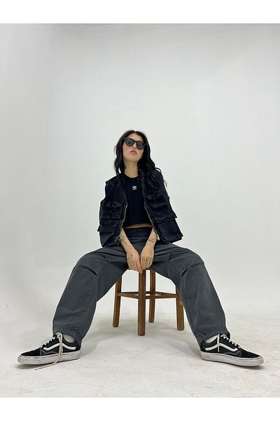 KOTOLOG Unisex Urban Baggy Parachute Pant - I Φαρδύ πόδι, Χαλαρή εφαρμογή, Ρυθμιζόμενο βαμβακερό ύφασμα