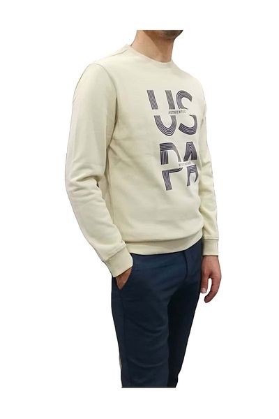 U.S. Polo Assn. Bsk.yaka Authentic Uspa Written Sweat - Κρέμα - Xl