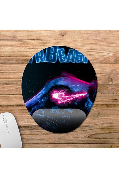 Pixxa السيدموديل لوحة ماوس مع مسند للمعصم من Beast - 12 بيضاوي