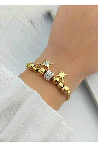 Aksesuar سوار من حجر الذهب الصلب على شكل نجمة الشمال