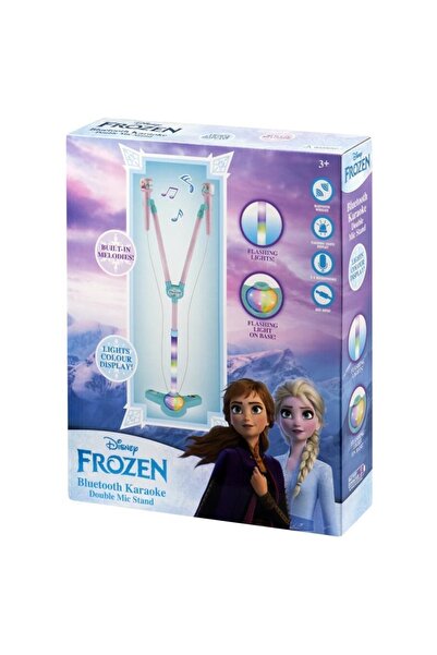 Disney Frozen Disney Frozen Karlar Ülkesi Ayaklı Çift Mikrofon Seti Karaokeli Işıklı Lisanslı 2 Mikrofonlu Dy-7541