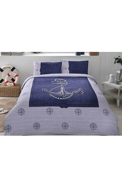 Özdilek Set piqué dublu Ranforce 100% bumbac - gri denim ancoră