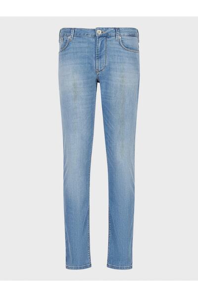 Emporio Armani جينز أزرق بقصة ضيقة للرجال 3r1j06 1d09z-0943