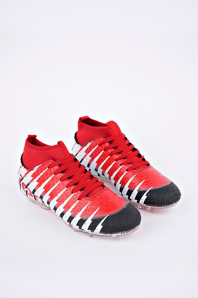 Freemax Κάλτσες Unisex Παπούτσια ποδοσφαίρου Crampon Μαύρο κόκκινο
