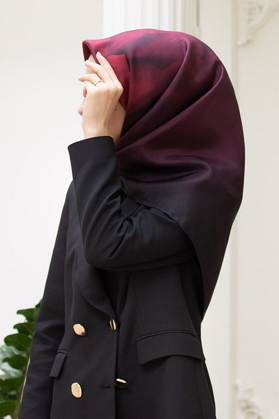 Vissona Γυναικείο Twill Μεταξωτό Κασκόλ Claret Red-1