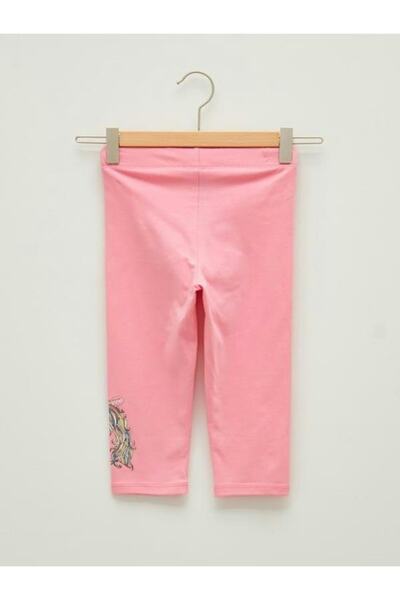 LC Waikiki Leggings pentru fete din bumbac imprimat cu talie elastică (S1)