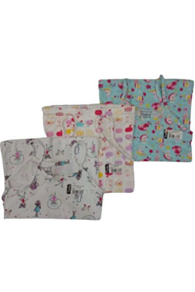 Tutku Girl's Colorful Patterned Elastane String Strap 6-Piece Undershirt