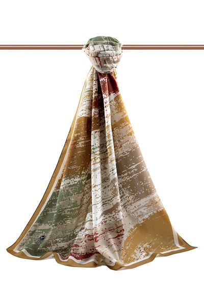 Vissona Γυναικείο σάλι πολυτελείας Medina Silk Mustard