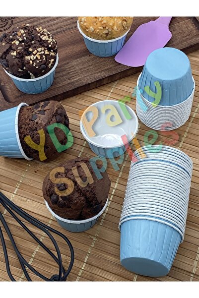 L'Opaline Muffin Cake Mold Pastel Blue Color 50 Pieces 50X39