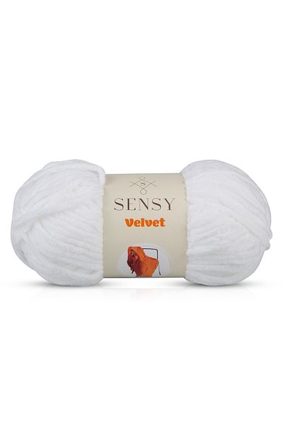 SENSY Premium Velvet Velvet Thread Hand Knitting Thread Blanket Thread Sweater Thread Baby Blanket Thread White