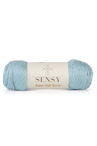 SENSY Premium Super Soft Saver El Örgü Ipi Hırka Kazak Ip Şal Bere Ipliği Battaniye Ipi Bebe Mavisi