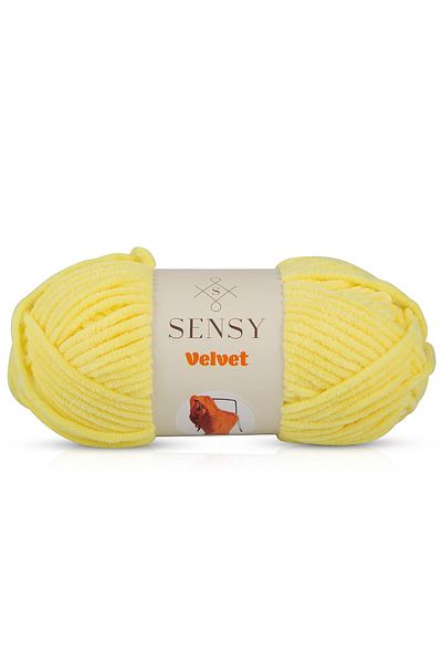 SENSY Premium Velvet Velvet Thread Hand Knitting Thread Blanket Thread Sweater Thread Baby Blanket Thread Yellow