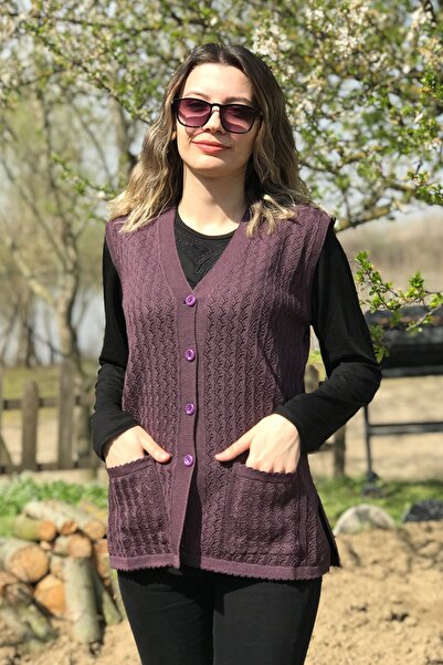 Dinçerler tekstil Kadın Dügmeli Merserize Yazlık Fileli Zincir Desen Anne Yelek