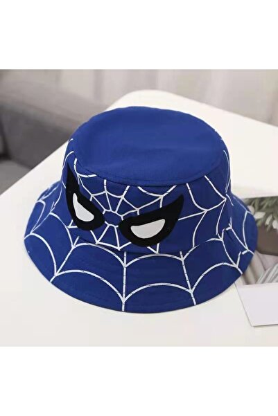 Shopiolog Çocuk Kova Şapka Erkek Örümcek Adam Balıkçı Kova Şapka Spiderman Güneş Şapkaları