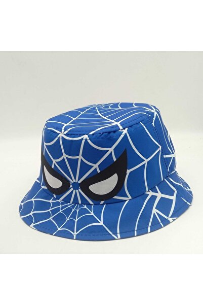 Shopiolog Çocuk Kova Şapka Erkek Örümcek Adam Balıkçı Kova Şapka Spiderman Güneş Şapkaları