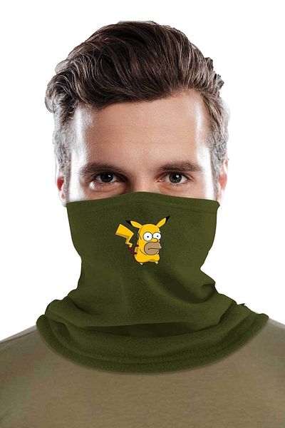 herotasarım Simpson Pikachu Printed Fleece Λαιμόκοψη - Winter Bll3517