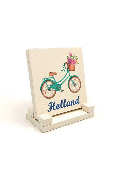 Sadrazam Natural Stone Desktop with Dutch Bicycle Image Printed