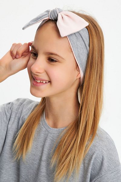 Babygiz Girl's Cotton Combed Cotton, Anti-Slip, Anti-Sweat, Ultra Light Flexible Hair Band with Bow Tie Bandana
