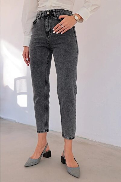 SANTA BELLA Smoked Boyfriend Γυναικείο Jean Fadeless Power Lycra Gathering Πα...