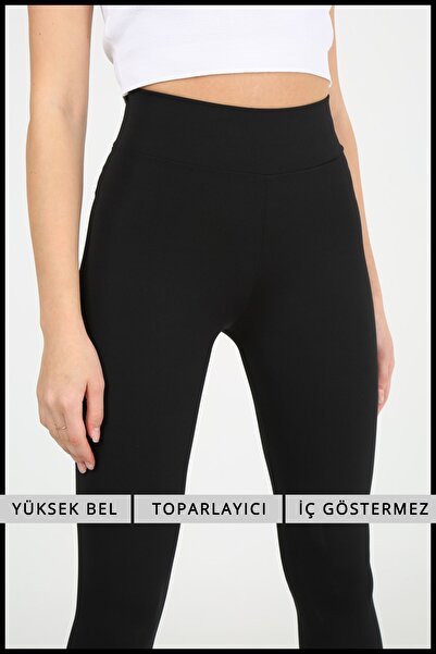 VOSSAX Women's Black High Waist 1 Size Slimming Elastic Waist Gather Does Not...