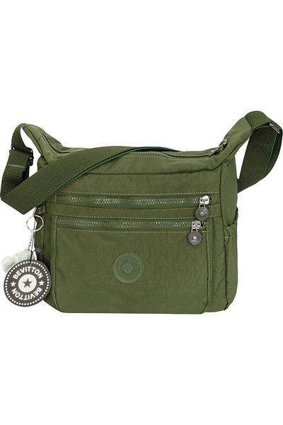 Bevitton Geantă de umăr pentru femei Kaki Crinkle Bag Bev4110