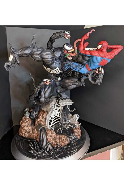 TuransoyCraft Venom Vs Spiderman Azılı Düşman Boyalı Figür 20 Cm (büyük Boy)
