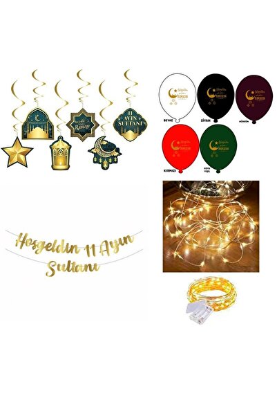 Masalsı Concept 11 Ayın Sultanı Yazılı Goldbanner 5 Adet Renkli Balon 6 Adet ...