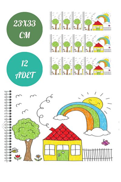printkonsept 12 Large Size Picture Books - 23X33 15 Sheets 25X35 Cardboard Cover