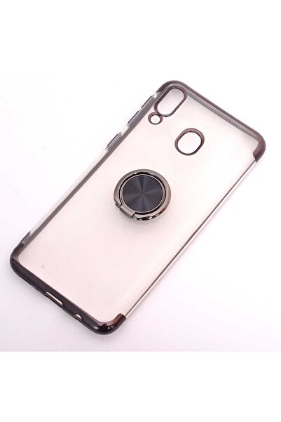 ZM STORE Samsung Galaxy M20 Kılıf Yanları Lazer Renkli Yüzüklü Şeffaf Kapak