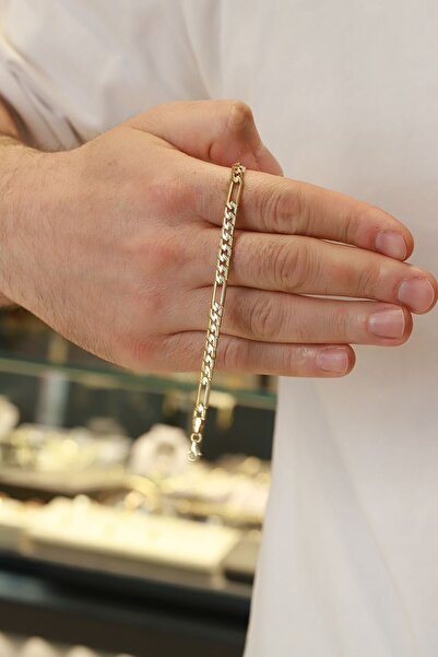 Aydın Kuyumculuk 14 Ayar Altın Döküm Erkek Bilekliği Agblk410