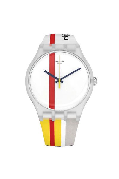 Swatch The Red Shiny Line Unisex Wrist Watch Suoz297