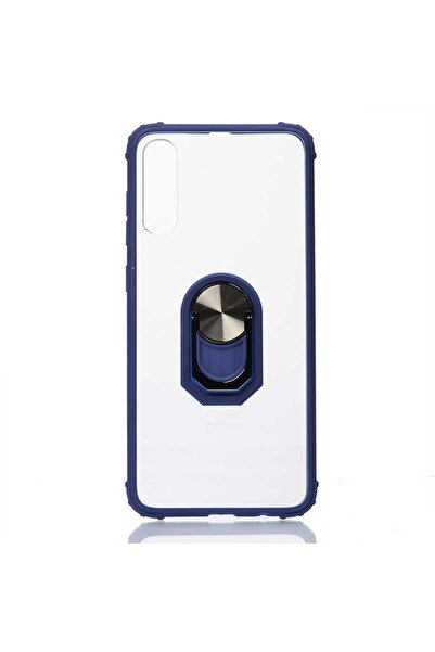 ZM STORE Samsung Galaxy A70 Kılıf Kenarları Tam Koruma Şeffaf Yüzük Standlı M...