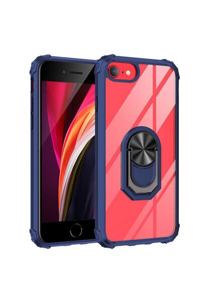 ZM STORE Apple Iphone 6 Kılıf Kenarları Tam Koruma Şeffaf Yüzük Standlı Mola ...