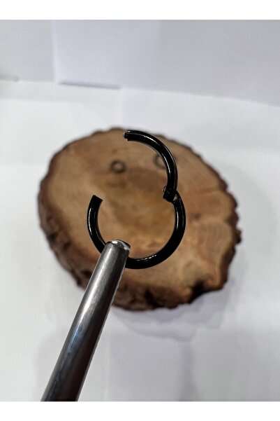 Karınca Piercing Siyah Klipsli Tam Halka Helix Rook Daith Kulak Nipple Septum...
