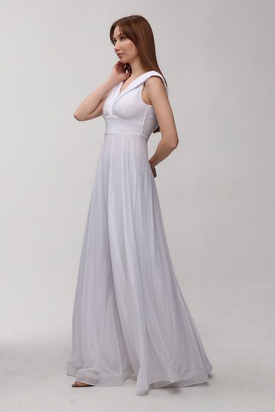 YADE MODA Women's Lurex Tulle Request, Promise, Engagement and Wedding Evening Dress