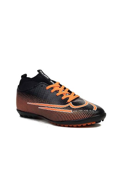 Walked حذاء كرة قدم مسطح بدون أسنان، جوارب عالية للكاحل، حذاء Astroturf لكرة القدم