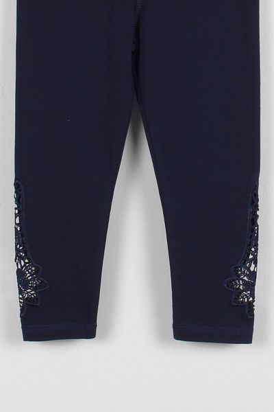 incity Girl's Lace Detailed Navy Blue Tights