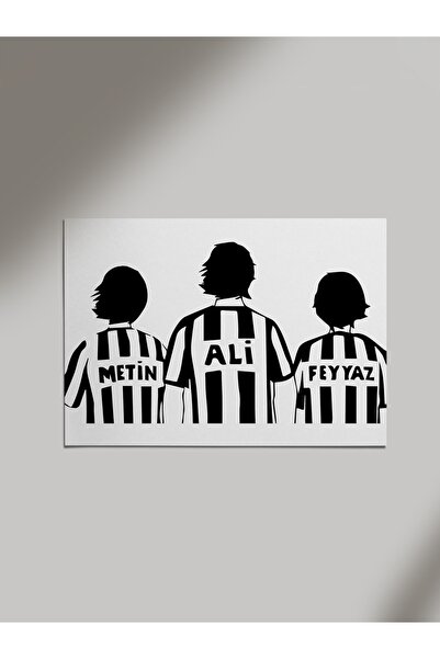 Metin Ali Feyyaz Beşiktaş Legends Footballer Design Wooden Poster Painting