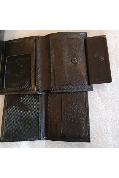 Butik Tülin Uniseks Hakiki Deri Siyah Flotter 2 Banknot 5 Kart 3 Gizli 3 Şeff...