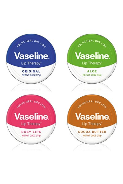 Vaseline Terapie pentru buze 20g – Rosy Lips - Unt de cacao - Original și Aloe (4 bucăți)