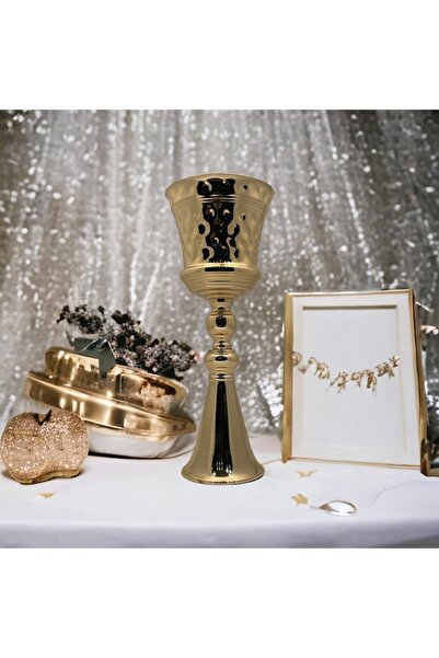TEKTON HOME Gold Ayaklı By. Mumluk 39 Cm