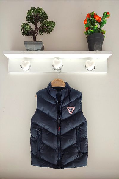 dubi baby Navy Blue Colored Pocketed Zippered Children's Puffer Vest