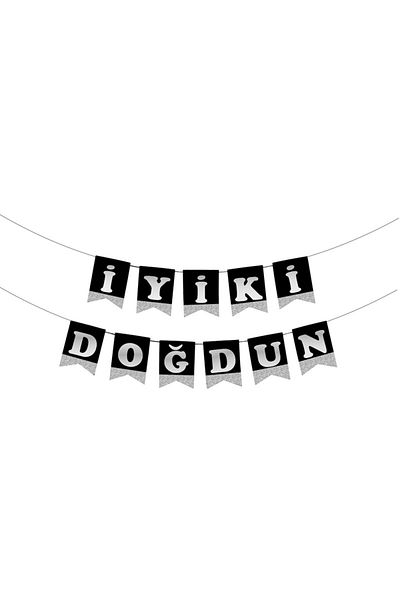 alsepeteavm Bnr50 Happy Birthday Letter Poster - Silvery Black Silver-