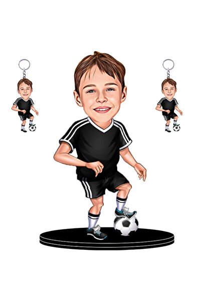 3D Hediye Dünyası Oğluma Futbolcu Hediyesi Karikatür Biblo Hediyesi 2 Adet An...