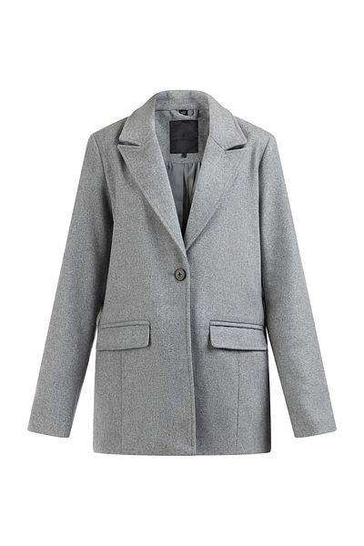 Dreimaster Klassischer Langer Blazer und Wollmischung in Blau