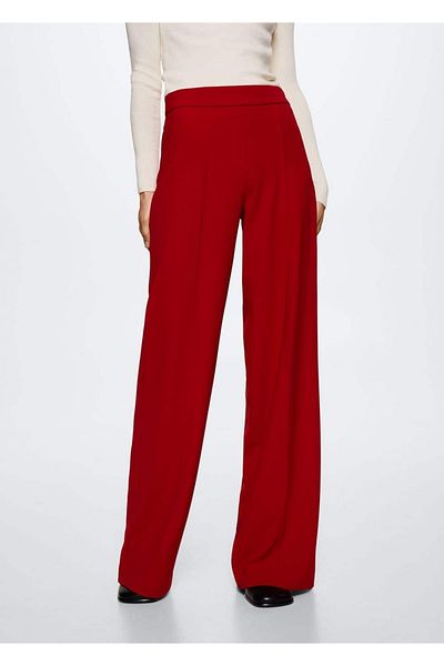 MANGO Woman Pantaloni din material cu picioare late