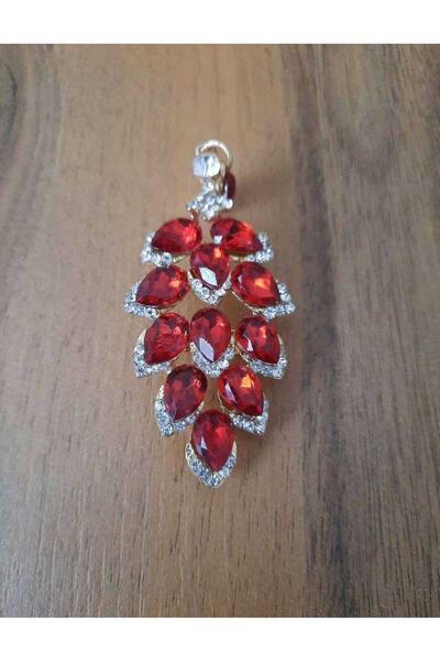 İMREN AKSESUAR Брошка с червени камъни Br01010