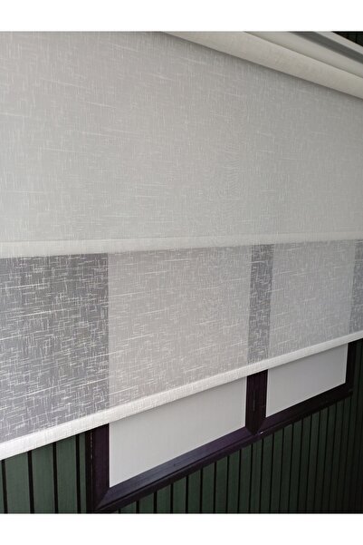 Lotus Yeni Sezon Çift Mekanizmalı Trend Keten Şantuklu Naturel Tül Stor Perde - Şantukv2